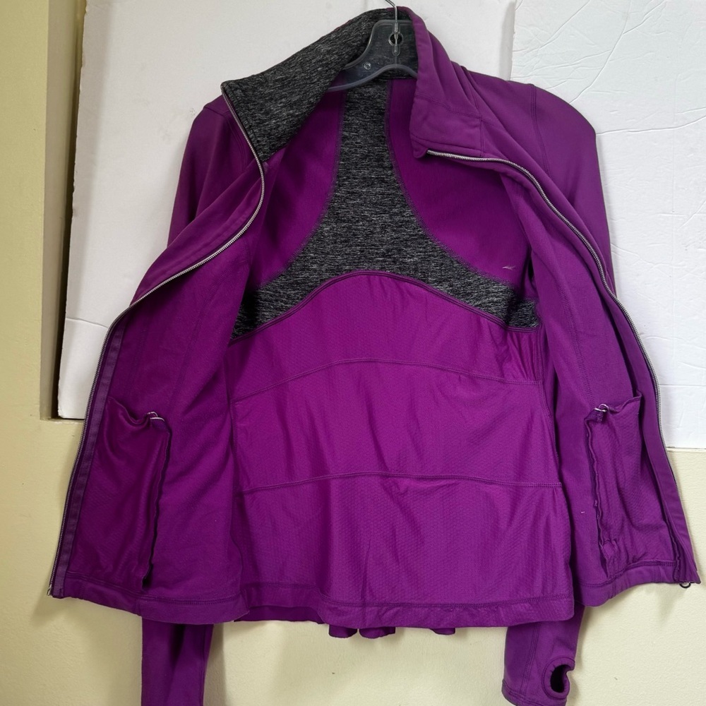 Lululemon RARE Define Ruffles Yogi Dance Jacket Ruffle Dewberry Zip Pockets Mesh - Picture 6 of 16